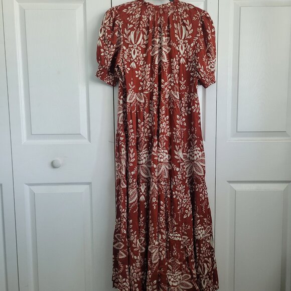 NWT PETITIE MENDIGOTE Romy Midi Dress in Terra Color - Picture 6 of 7